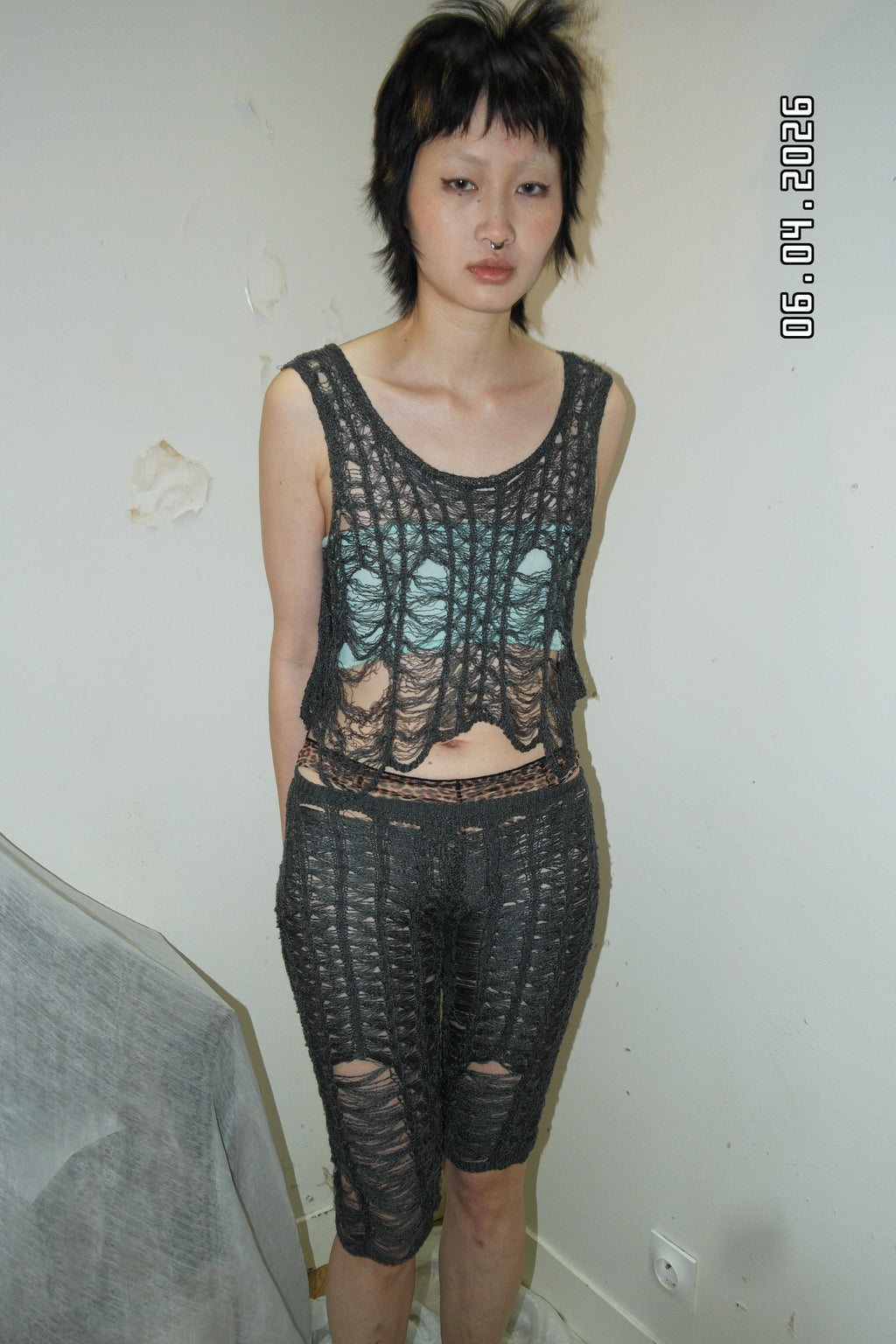 SPIKES LADDER KNIT TOP