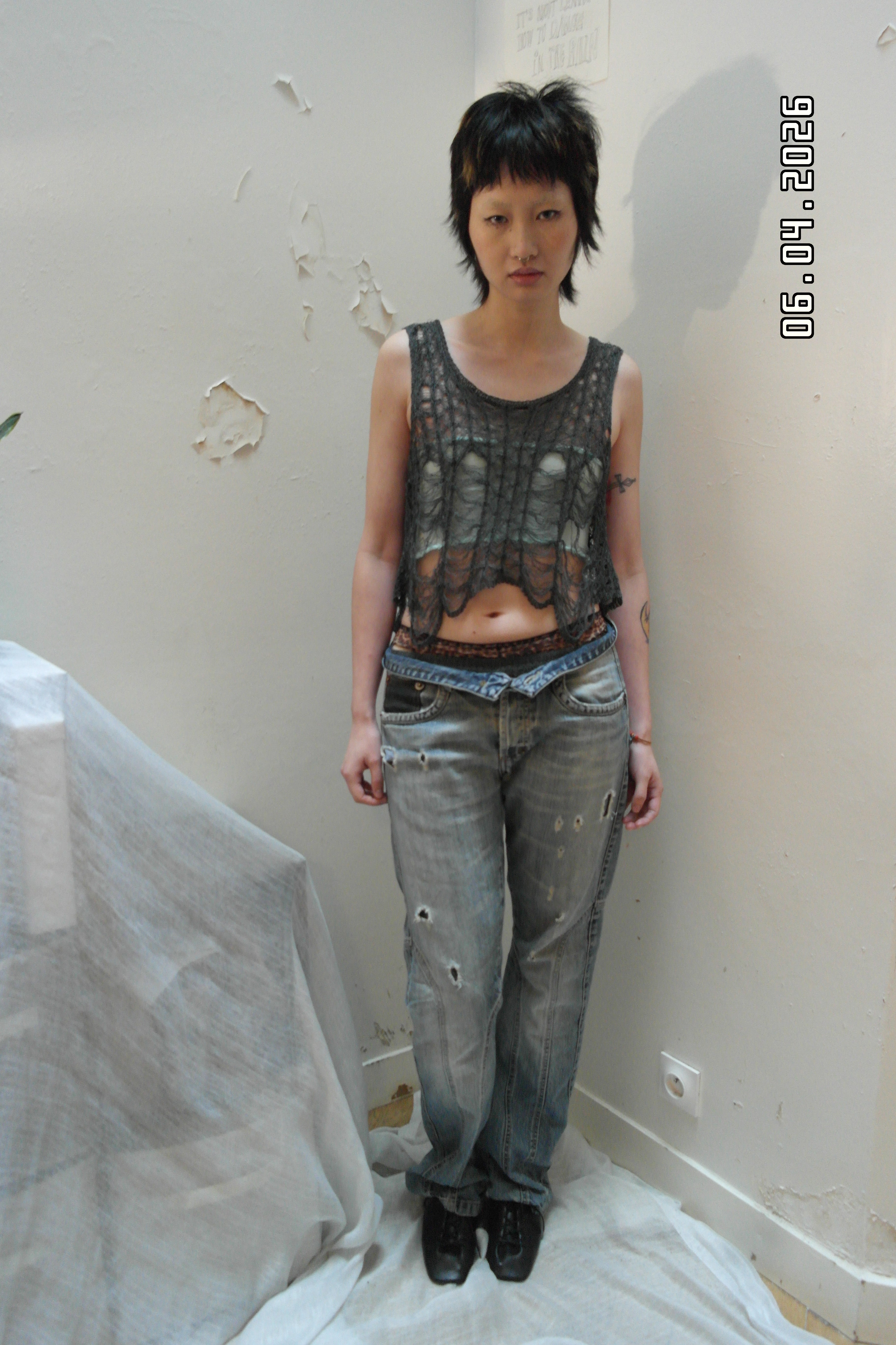SPIKES LADDER KNIT TOP